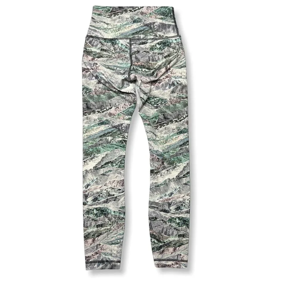 Lululemon Wunder Under High Rise Tight Size 2 Springscape Yoga Pants